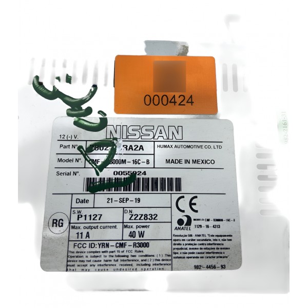 Radio Nissan Kicks 2019 2020 Modelo 28027 5ra2a Original